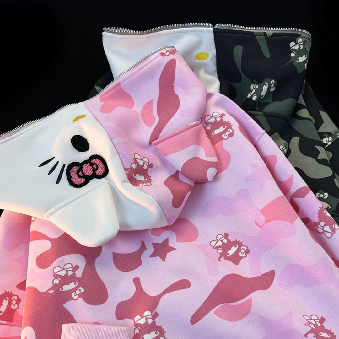 Pink Kitty Camo Hoodie