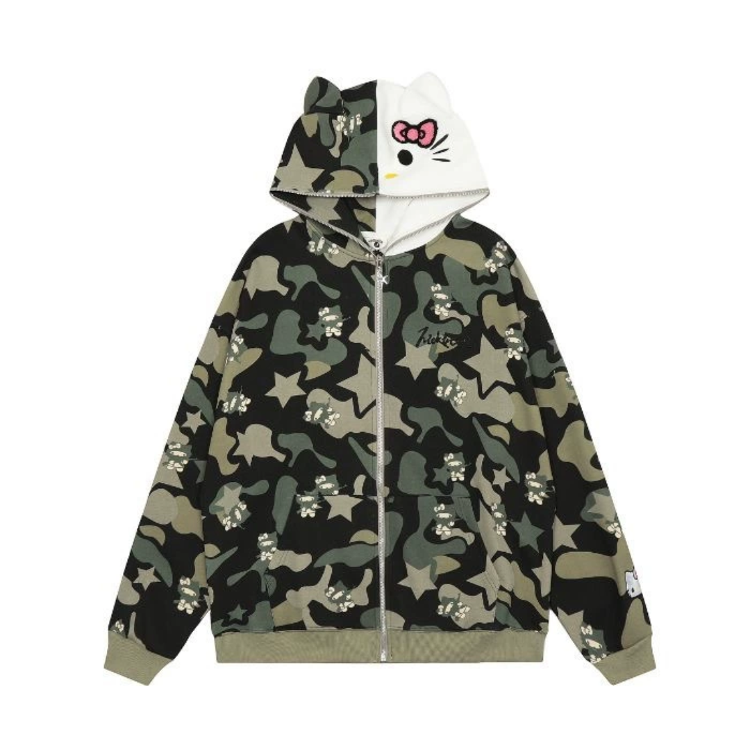 Pink Kitty Camo Hoodie