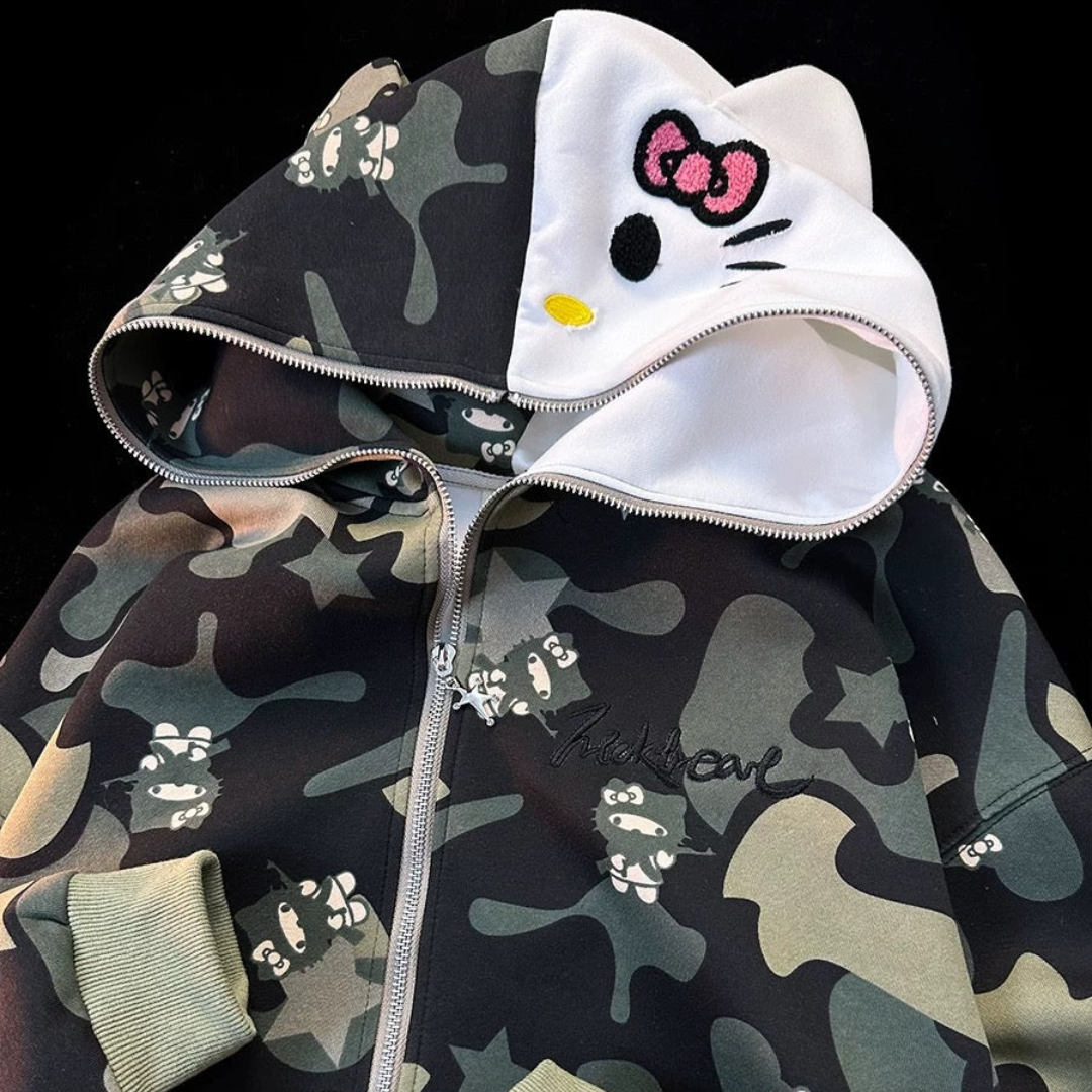 Pink Kitty Camo Hoodie