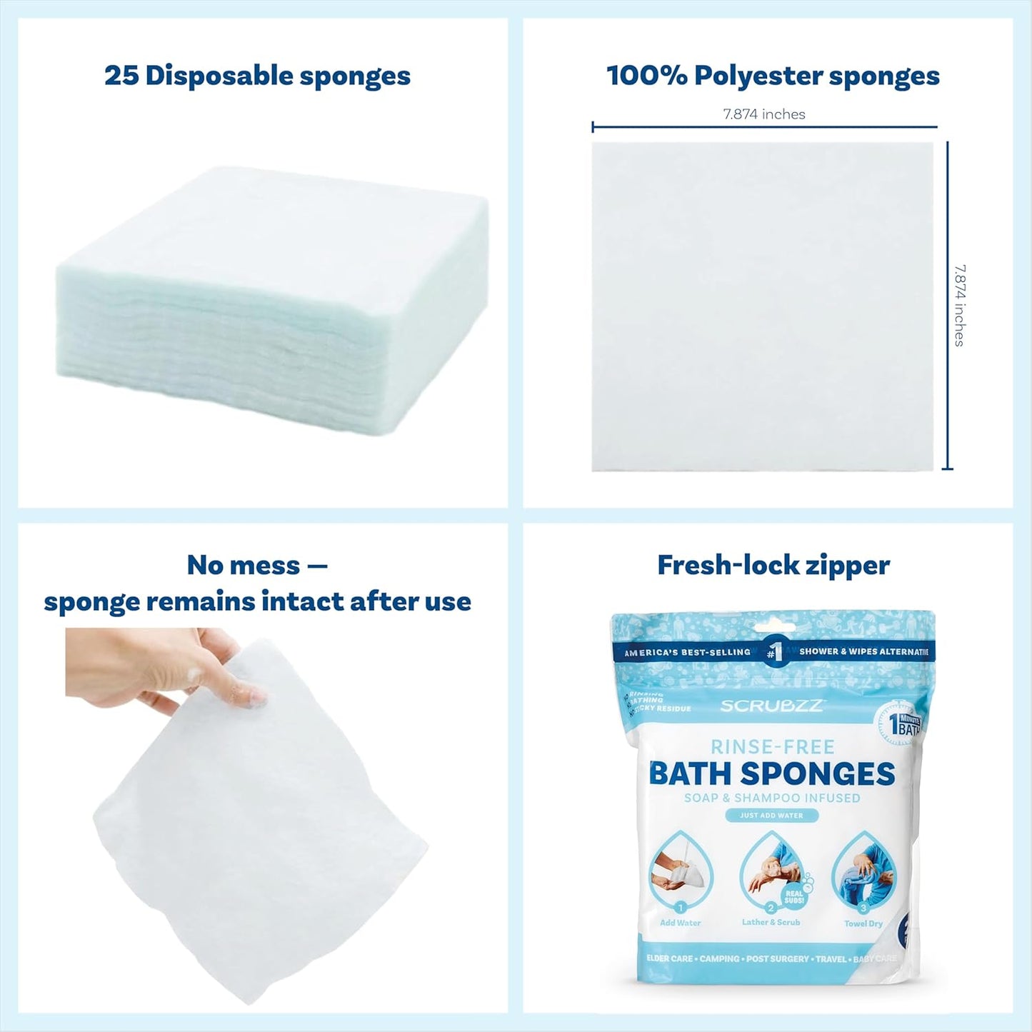 FreshUp Rinse-Free Bath Sponge