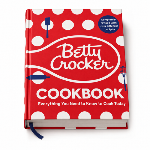 Betty Crocker Cookbook hardcover on white