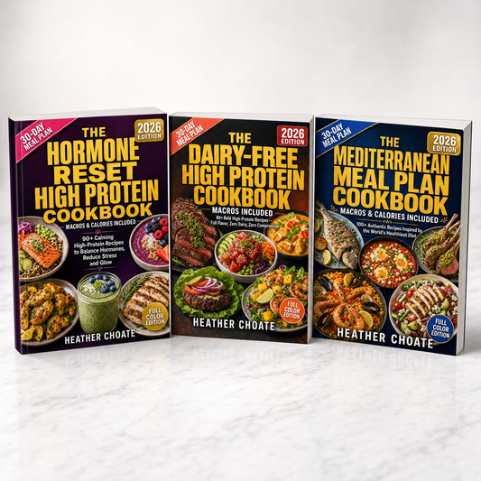 The Wellness Trio 2026 - three cookbooks side by side